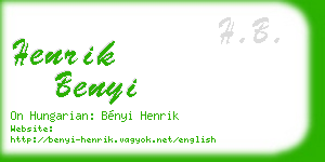 henrik benyi business card